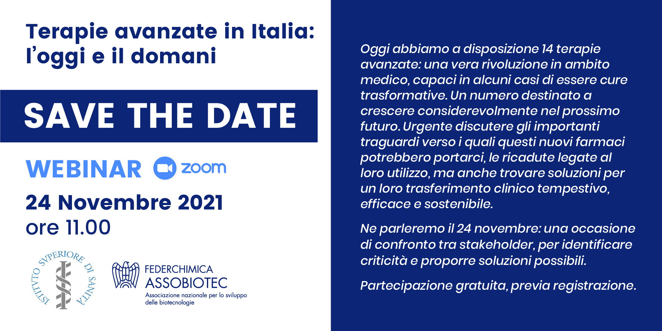 evento terapie avanzate 24 novembre