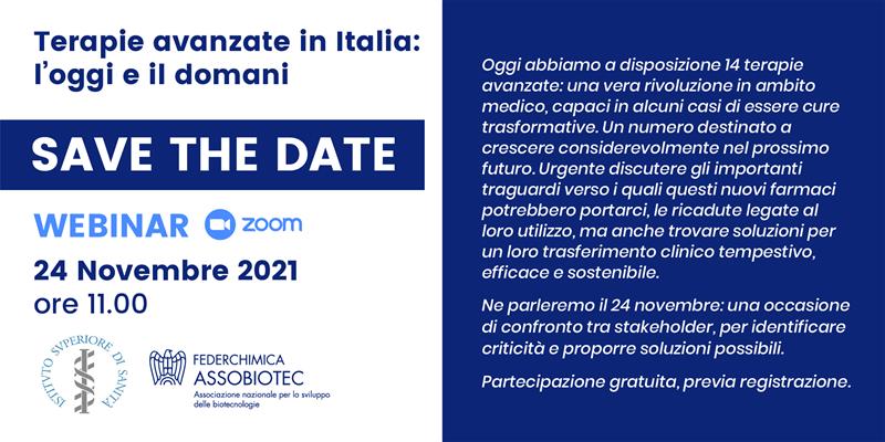 evento terapie avanzate 24 novembre