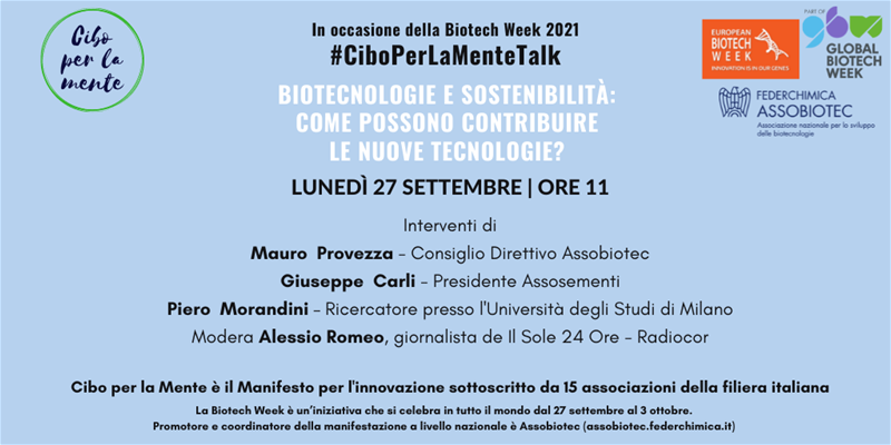 Cibo per la mente TALK_Biotech Week