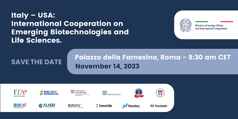 Italy – USA: International Cooperation on Emerging Biotechnologies and Life Sciences